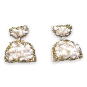 Handcrafted cracked geode polymer clay earrings